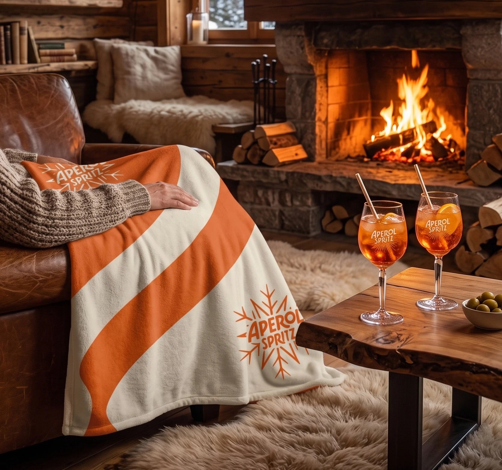 Aperol Winter Fleece Blanket