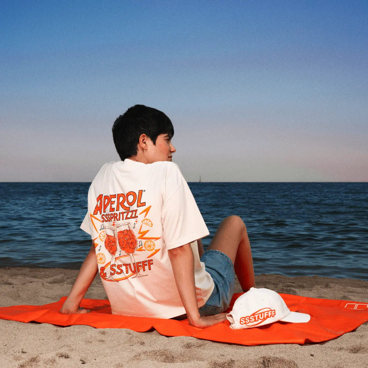 BEIGE CROPPED T-SHIRT APEROL THIS IS MY SSSUNSET