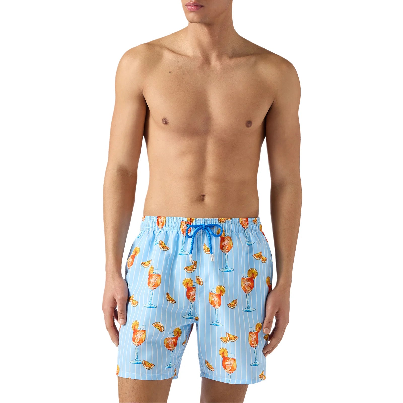 Gustavia Happy Cocktail Double Stripes Badeshorts | MC2 Saint Barth