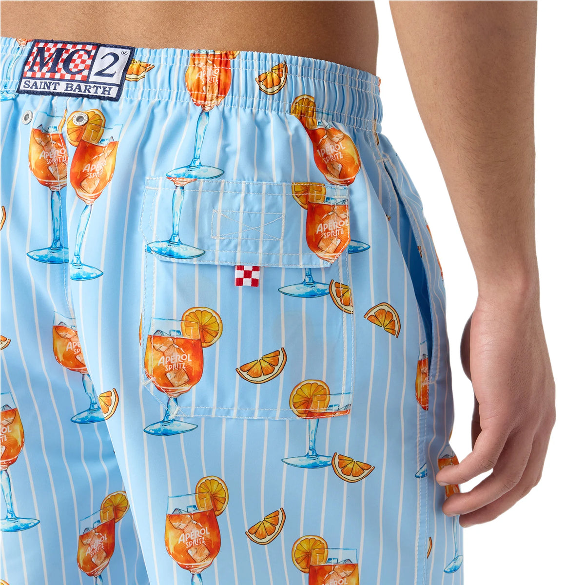 Gustavia Happy Cocktail Double Stripes Swim Shorts | MC2 Saint Barth