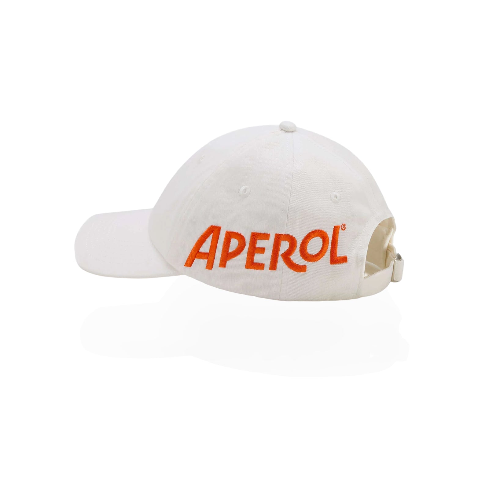 WEISSE KAPPE MIT GESTICKTEN APEROL UND SSSTUFFF LOGOS