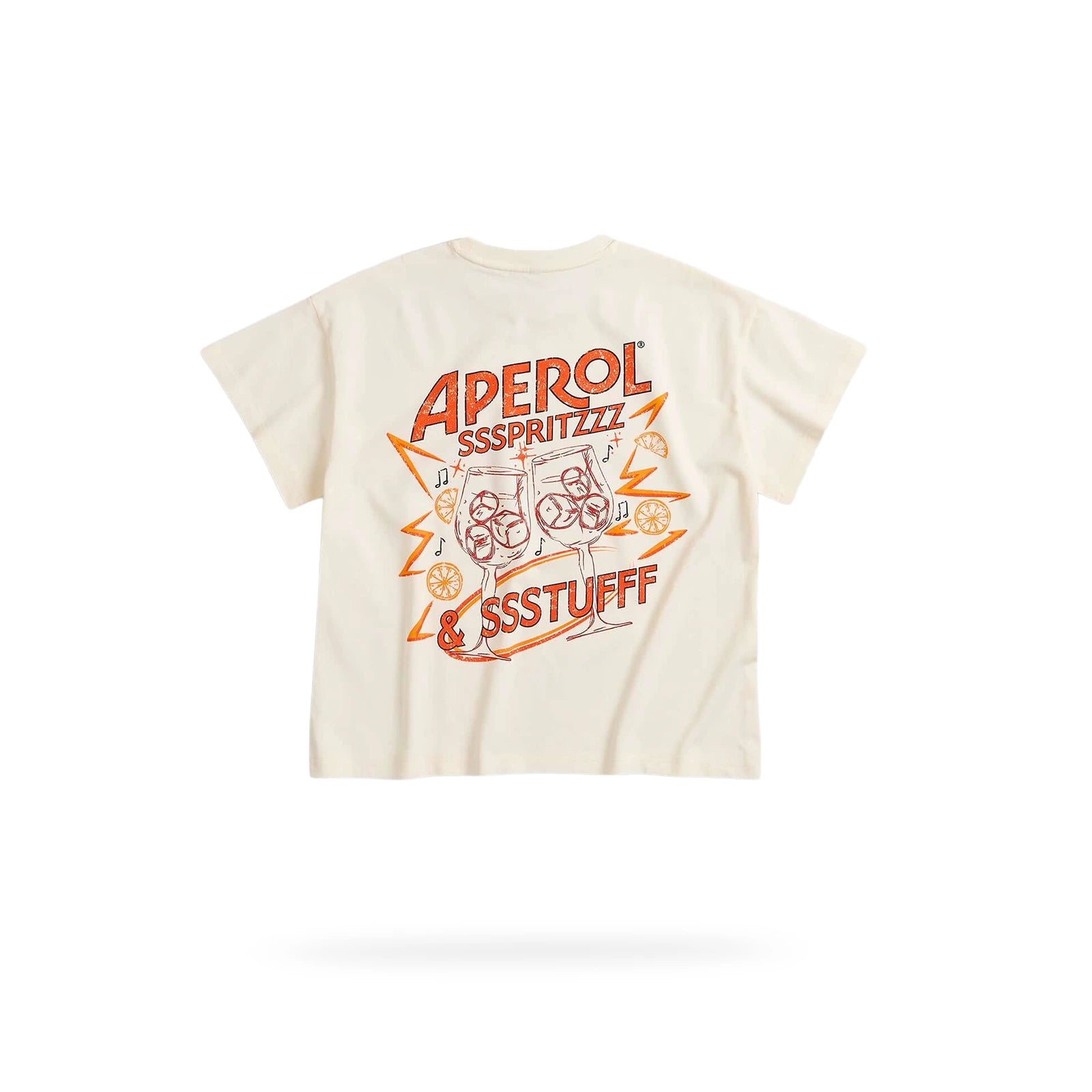 BEIGE CROPPED T-SHIRT APEROL THIS IS MY SSSUNSET