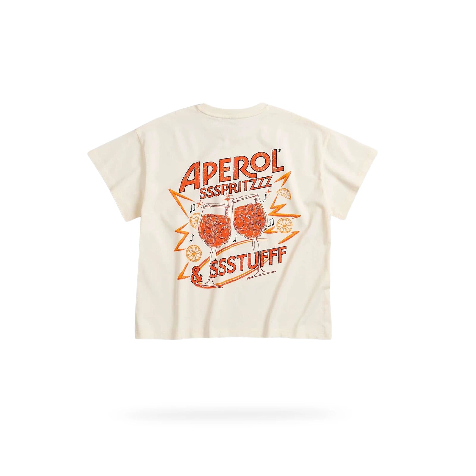 BEIGE CROPPED T-SHIRT APEROL THIS IS MY SSSUNSET