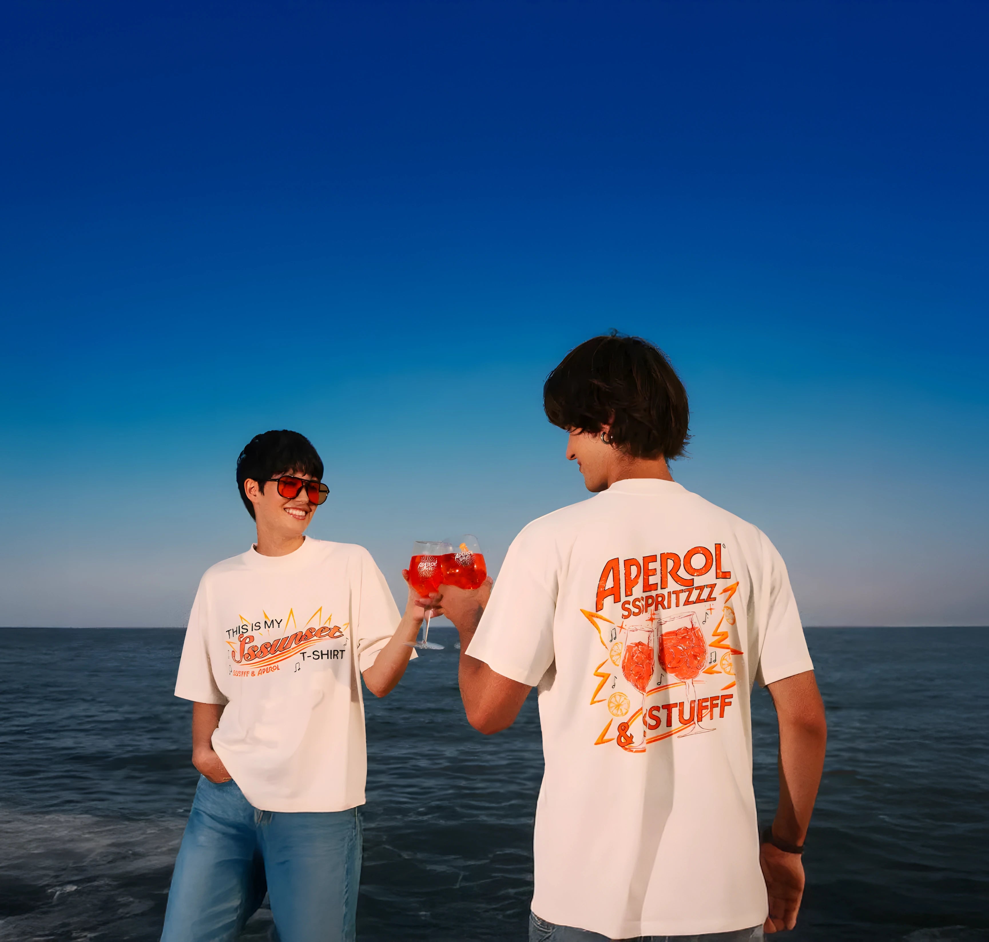 BEIGE CROPPED T-SHIRT APEROL THIS IS MY SSSUNSET